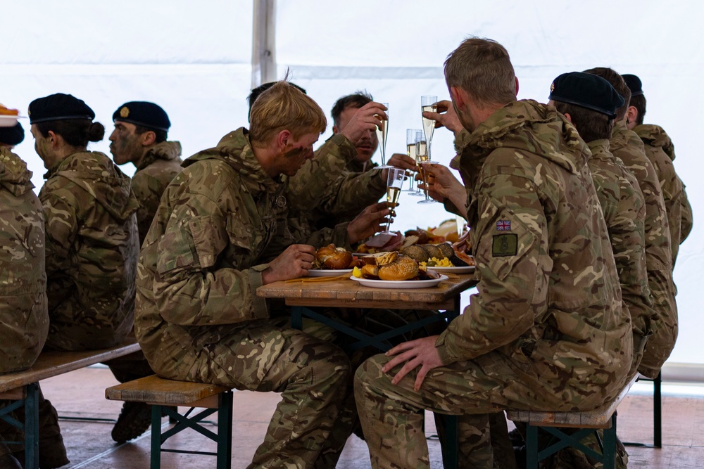 A Group of Sandhurst Cadets Have a Toast