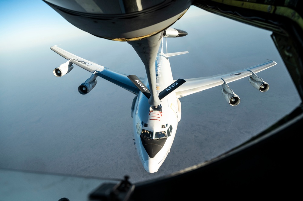 340th EARS refuels E-3