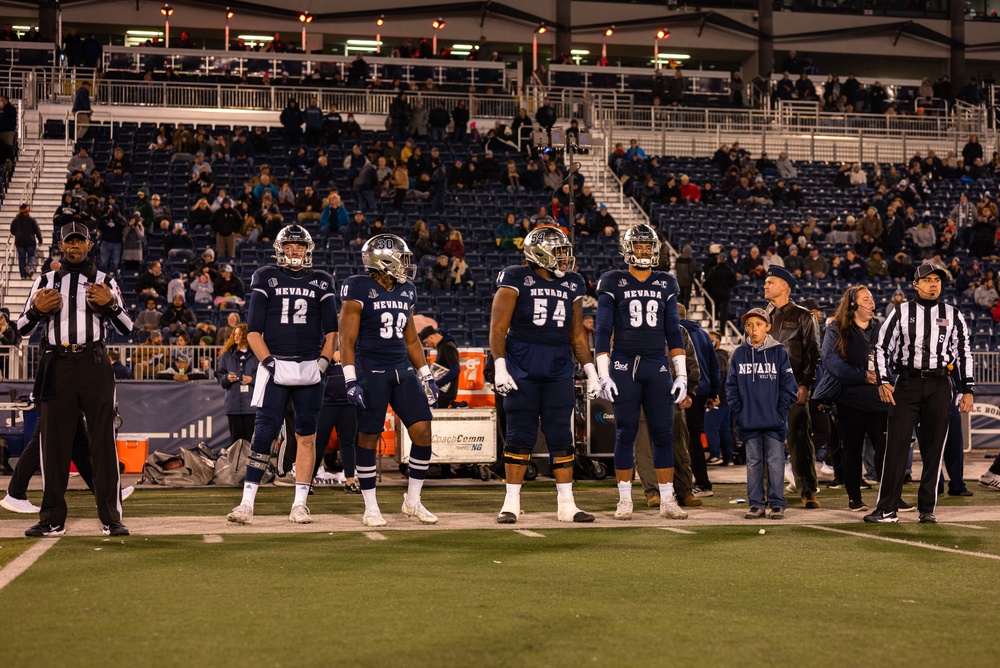 Nevada C-130 Pilots honored during Coin Toss prior to Nevada versus Air Force football game