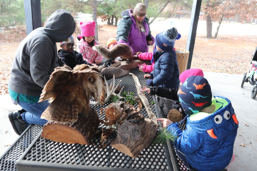 Children learn about wildlife during USO Wisconsin Hike and Hunt event at Fort McCoy