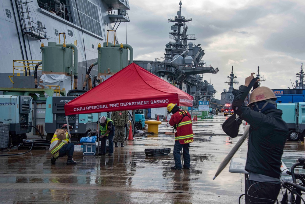 USS New Orleans and Commander, Navy Region Japan Fire and Emergency Services, Sasebo Chapter 12 FEDFIRE Drill