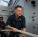 USS America Sailors Conduct Line Handling Procedures