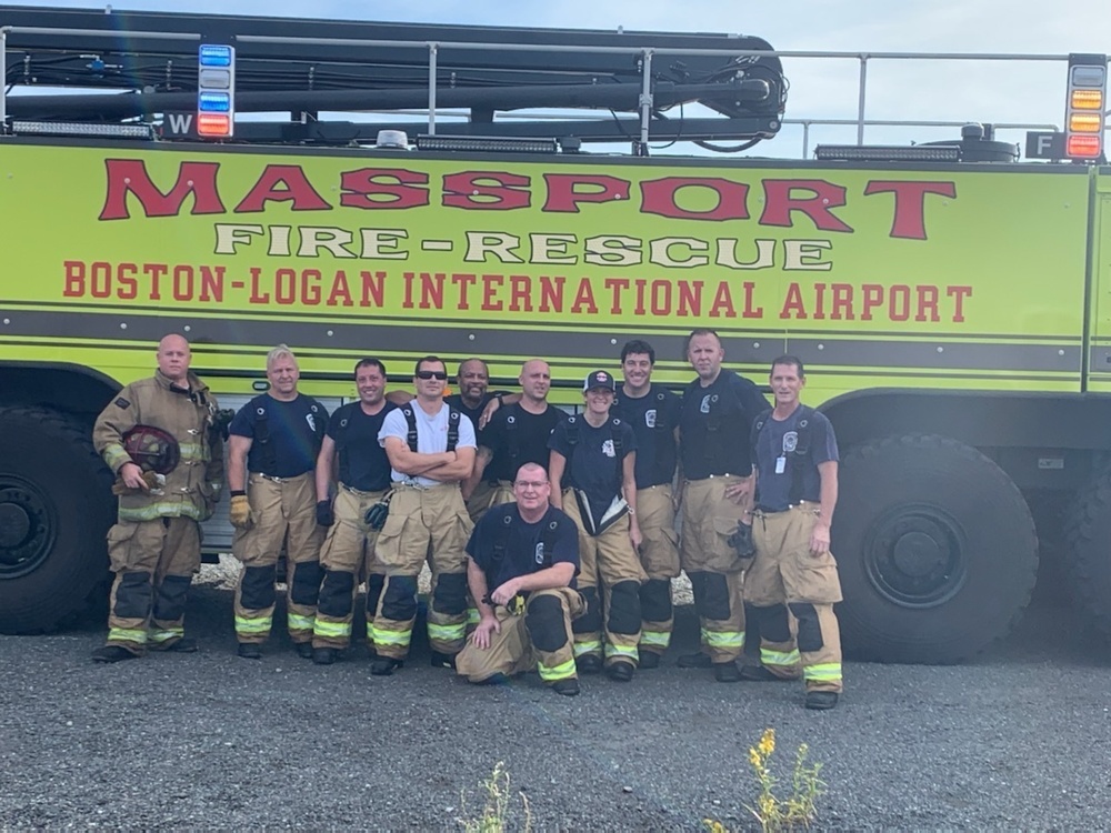 Firefighters train to fight aircraft burns at Boston-Logan International Airport