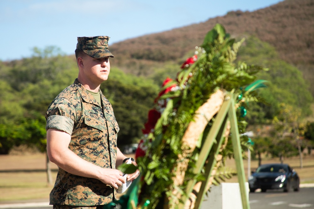MCBH holds wreath laying ceremony for Medal of Honor recipient Cpl. Duane Dewey, Marine Corps Base Hawaii
