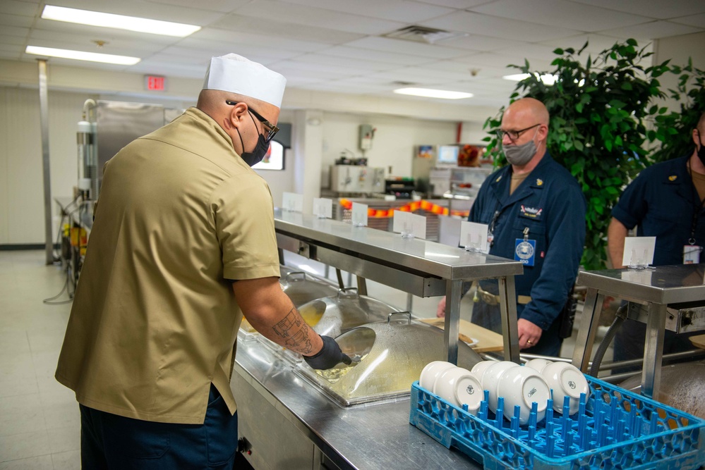 Sailors Eat During a Thanksgiving Day Meal