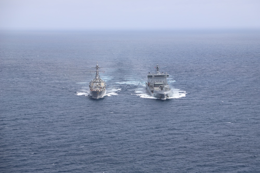 USS Howard Conducts Underway Operations with New Zealand oiler HMNZS Aotearoa