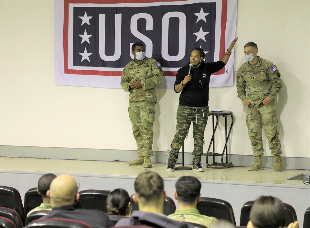 USO kicks off their Thanksgiving tour at Camp Bondsteel, Kosovo