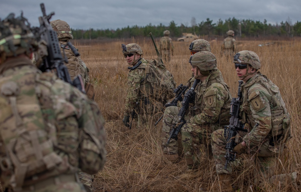 Soldiers with 3rd Battalion, 66th Armored Regiment, 1st Armored Brigade Combat Team, 1st Infantry Division conduct range operations at Camp Ādaži