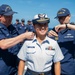 USCGC Stone holds all-hands on flight deck for crew recognitions, promotions