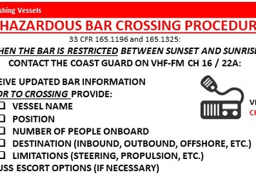 Coast Guard Bar Crossing Procedures