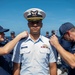 USCGC Stone holds all-hands on flight deck for crew recognitions, promotions