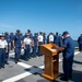 USCGC Stone holds all-hands on flight deck for crew recognitions, promotions