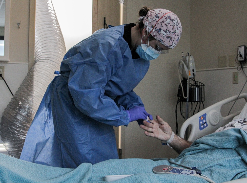 U.S. Navy Medical Response Team provides medical support at Providence St. Patrick Hospital in Missoula, Montana