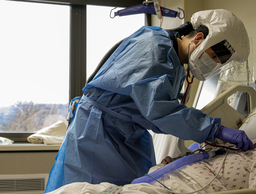 U.S. Navy Medical Response Team provides medical support at Providence St. Patrick Hospital in Missoula, Montana