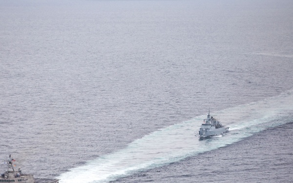 USS Tulsa Sails with KD Lekiu and KD Lekir