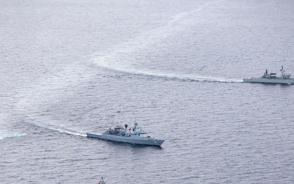 USS Tulsa Sails with KD Lekiu and KD Lekir