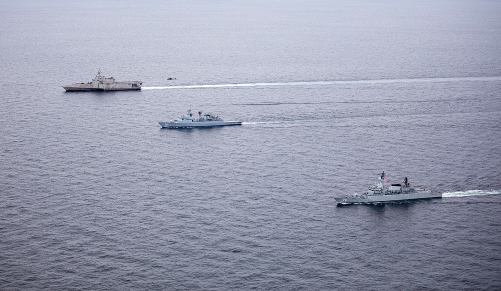 USS Tulsa Sails with KD Lekiu and KD Lekir