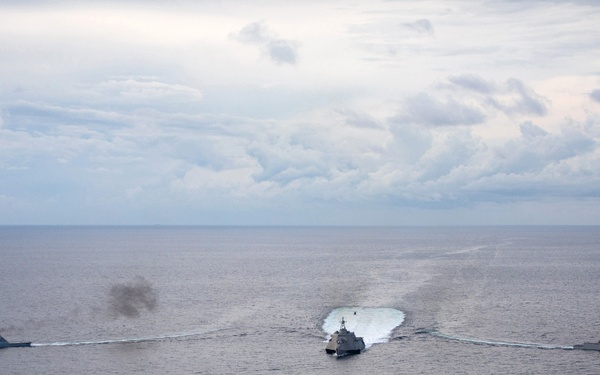 USS Tulsa Sails with KD Lekiu and KD Lekir