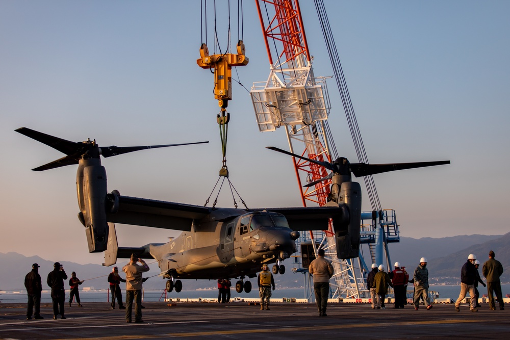 Cradle in the Sky: Marines and U.S. Air Force conduct CV-22 Osprey logistic operations