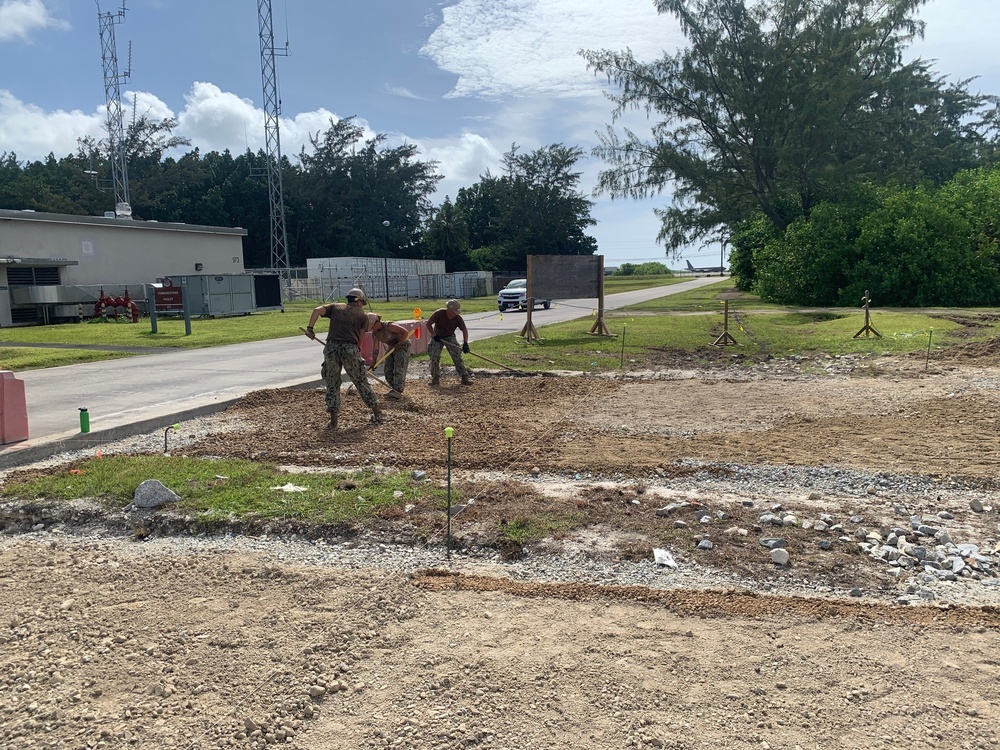 US Navy Seabees with NMCB-5 support the Pacific Air Force onboard Naval Support Facility Diego Garcia