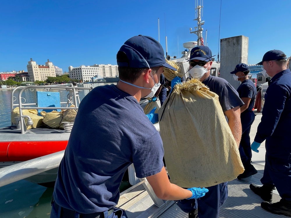 Coast Guard boat crews interdict go-fast vessel, apprehend 4 smugglers, seize $12 million in cocaine near Dorado, Puerto Rico