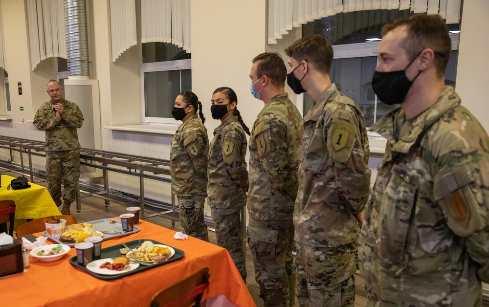 1st Infantry Division Soldiers celebrate Thanksgiving at Camp Ādaži, Latvia