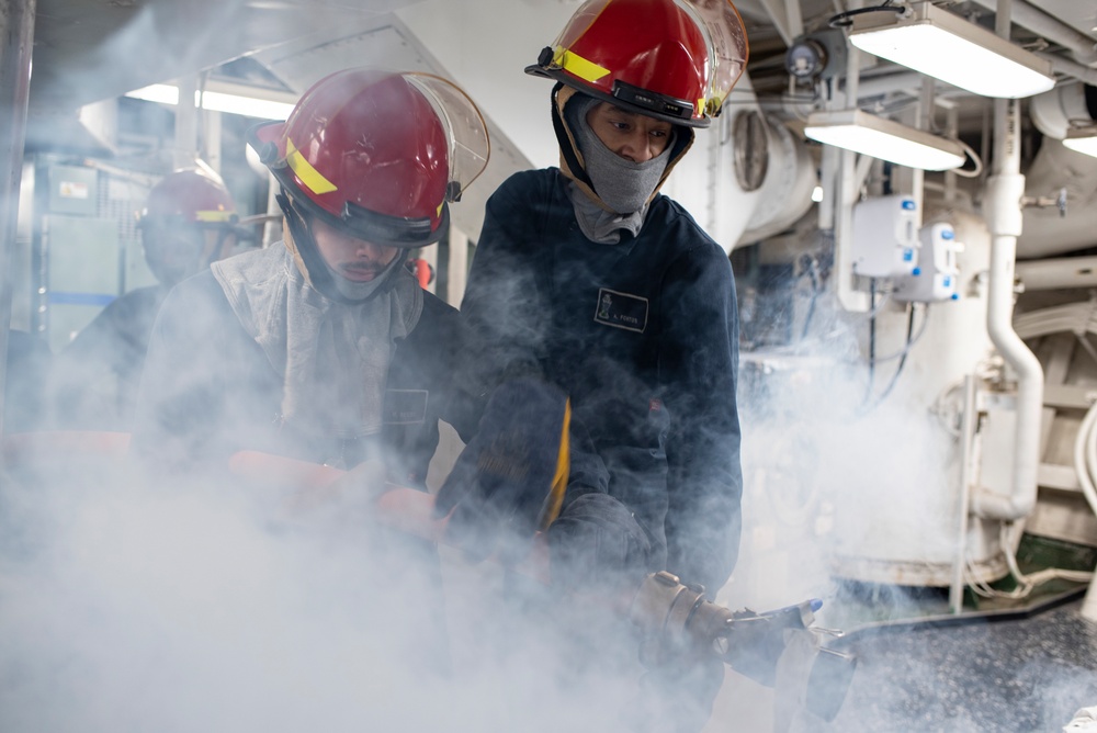Joint Firefighting Drills aboard USS New Orleans