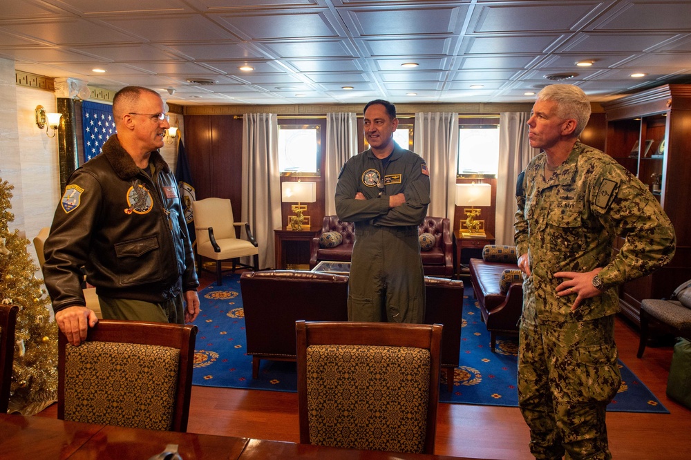 Commander, U.S. 7th Fleet, JMSDF Commander, Self-Defense Fleet Visit USS Carl Vinson (CVN 70) During ANNUALEX 2021