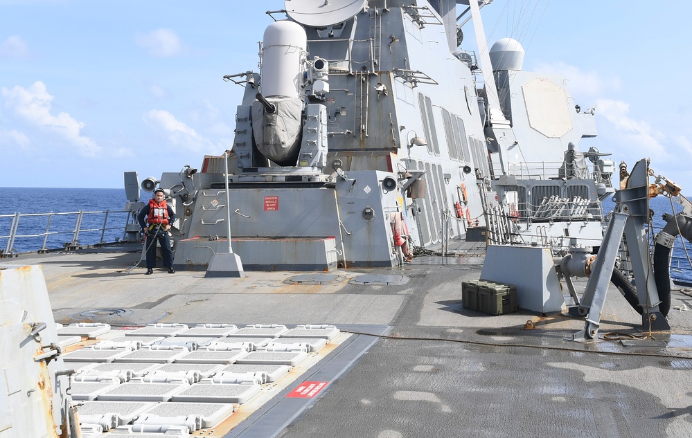 USS Chafee (DDG 90) Conducts Maintenance In the South China Sea