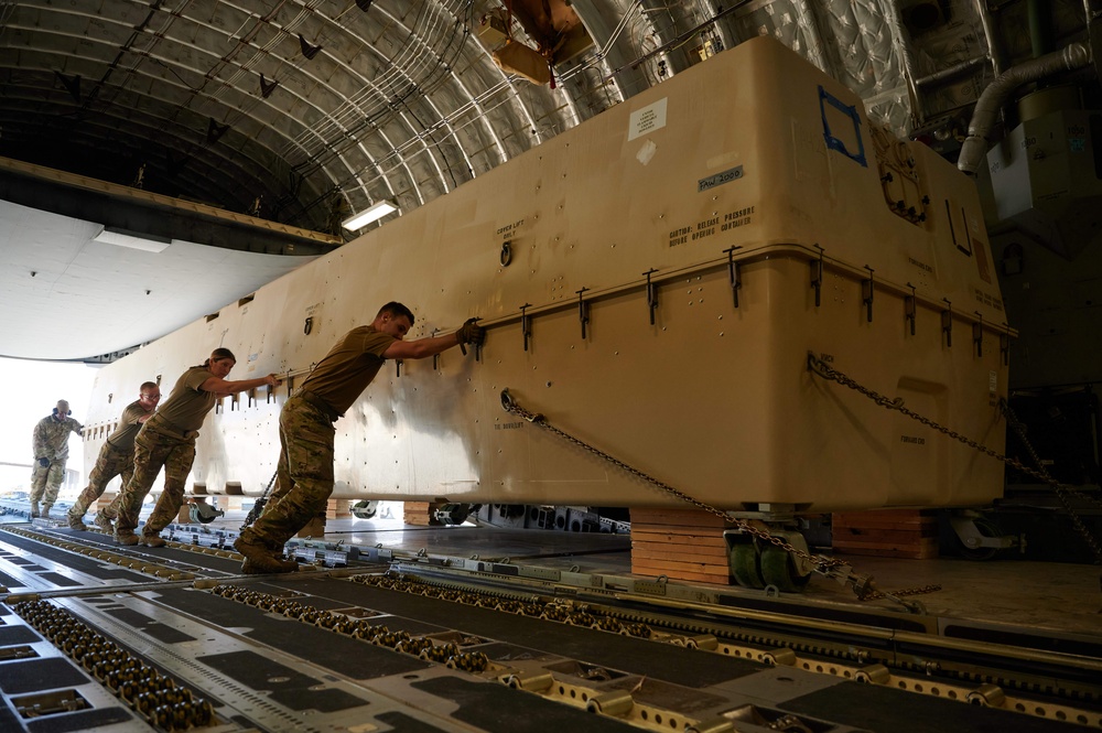 C-17 Globemaster III delivers supplies across the AFCENT AOR