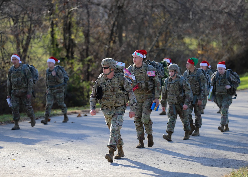 Victory Corps Soldiers March to Deliver Holiday Cheer