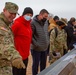 Attendees sign the last steel beam for the Fort Leonard Wood Replacement Hospital project