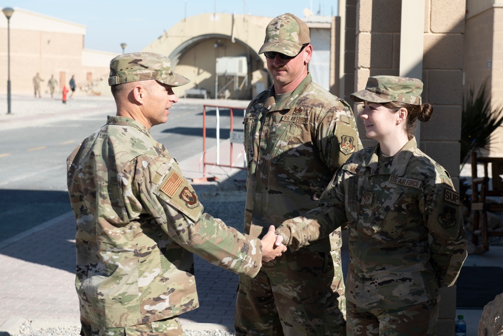 Ninth Air Force commander visits 386 AEW Airman