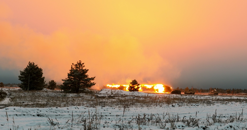 ‘Diehards’ conduct an explosive breach using a Mine-Clearing Line Charge during Winter Shield 2021