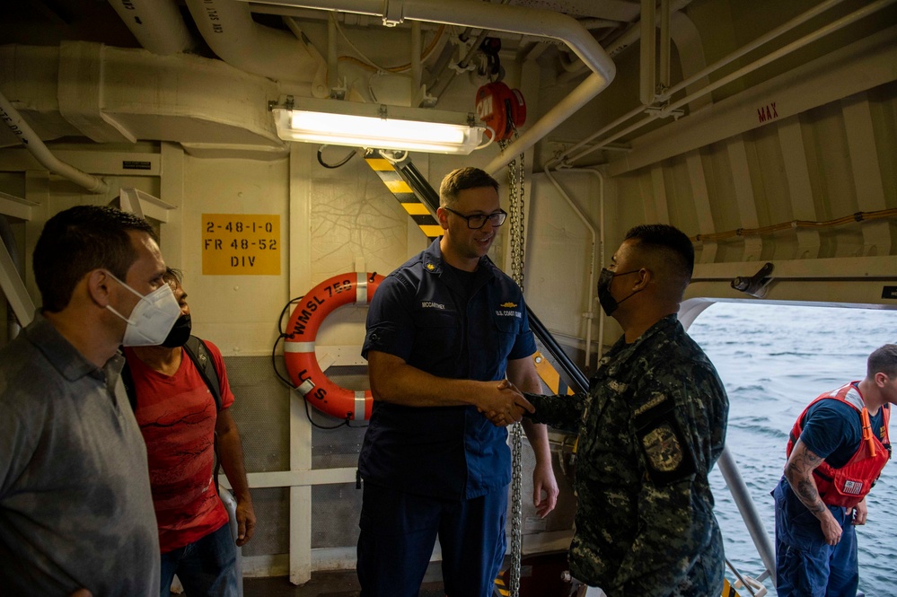 USCGC Stone embarks US, Panamanian, Costa Rican representatives and fishery experts to combat Illegal, Unreported, Unregulated fishing