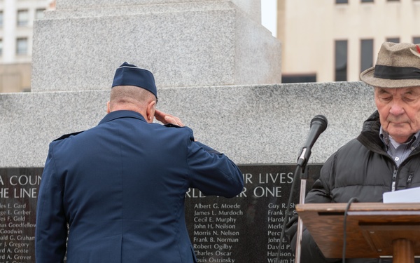 Brig. Gen. William Robertson speaks at Veteran’s Day ceremony in Peoria, Illinois, Nov. 11, 2021