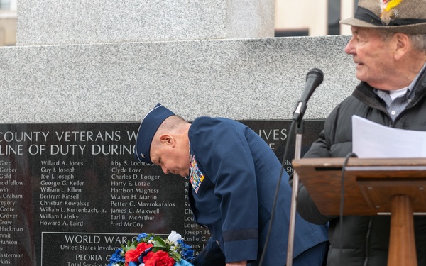 Brig. Gen. William Robertson speaks at Veteran’s Day ceremony in Peoria, Illinois, Nov. 11, 2021