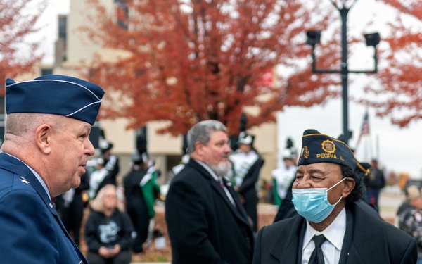 Brig. Gen. William Robertson speaks at Veteran’s Day ceremony in Peoria, Illinois, Nov. 11, 2021