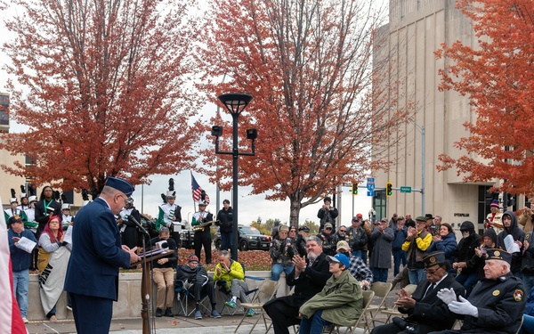 Brig. Gen. William Robertson speaks at Veteran’s Day ceremony in Peoria, Illinois, Nov. 11, 2021