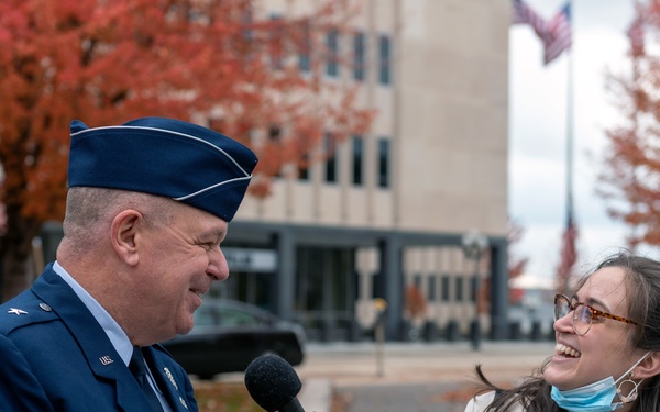 Brig. Gen. William Robertson speaks at Veteran’s Day ceremony in Peoria, Illinois, Nov. 11, 2021