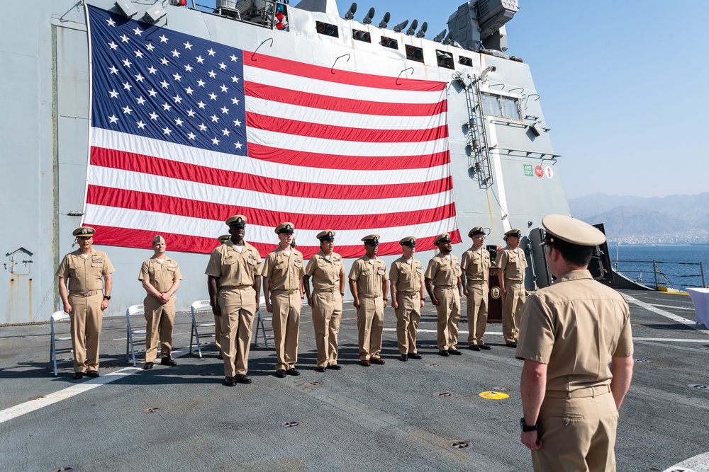 USS Portland (LPD 27) Pins New Chief Petty Officers