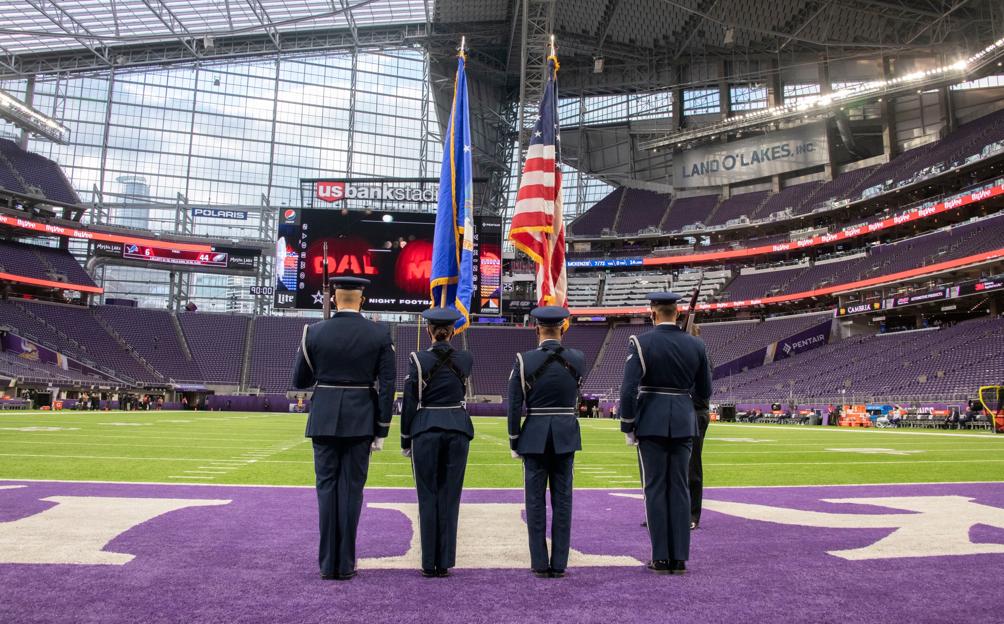 DVIDS - Images - Grand Forks AFB Honor Guard represents Air Force at Vikings  game [Image 2 of 6]