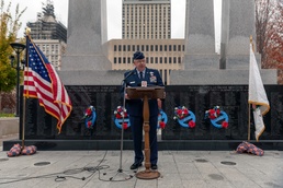 Brig. Gen. William Robertson speaks at Veteran’s Day ceremony in Peoria, Illinois, Nov. 11, 2021