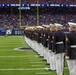 Marines with the Silent Drill Platoon perform during a halftime show at NRG Stadium in Houston, Texas