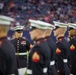 Marines with the Silent Drill Platoon perform during a halftime show at NRG Stadium in Houston, Texas