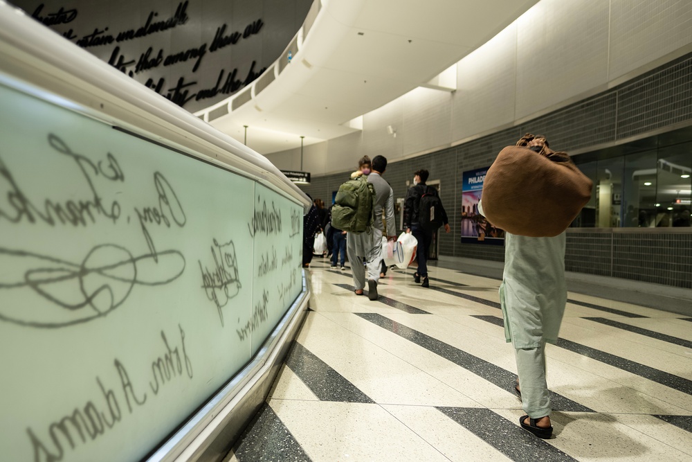 Afghan Guests Arrive in Philadelphia International Airport