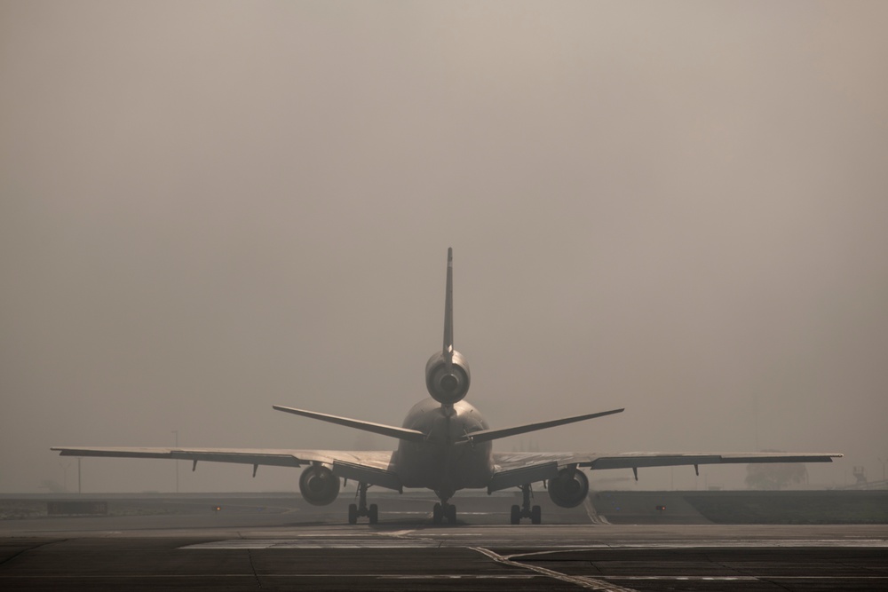 Foggy morning on Travis AFB