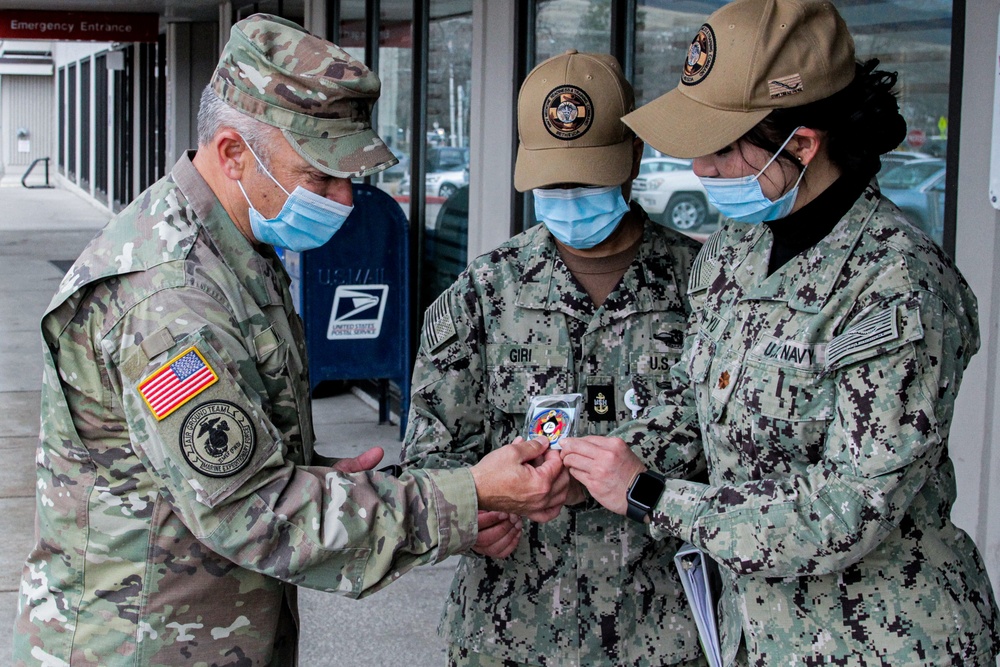 Joint Task Force Civil-Support commander visits NMRT at Providence St. Patrick's Hospital, Missoula, Montana.