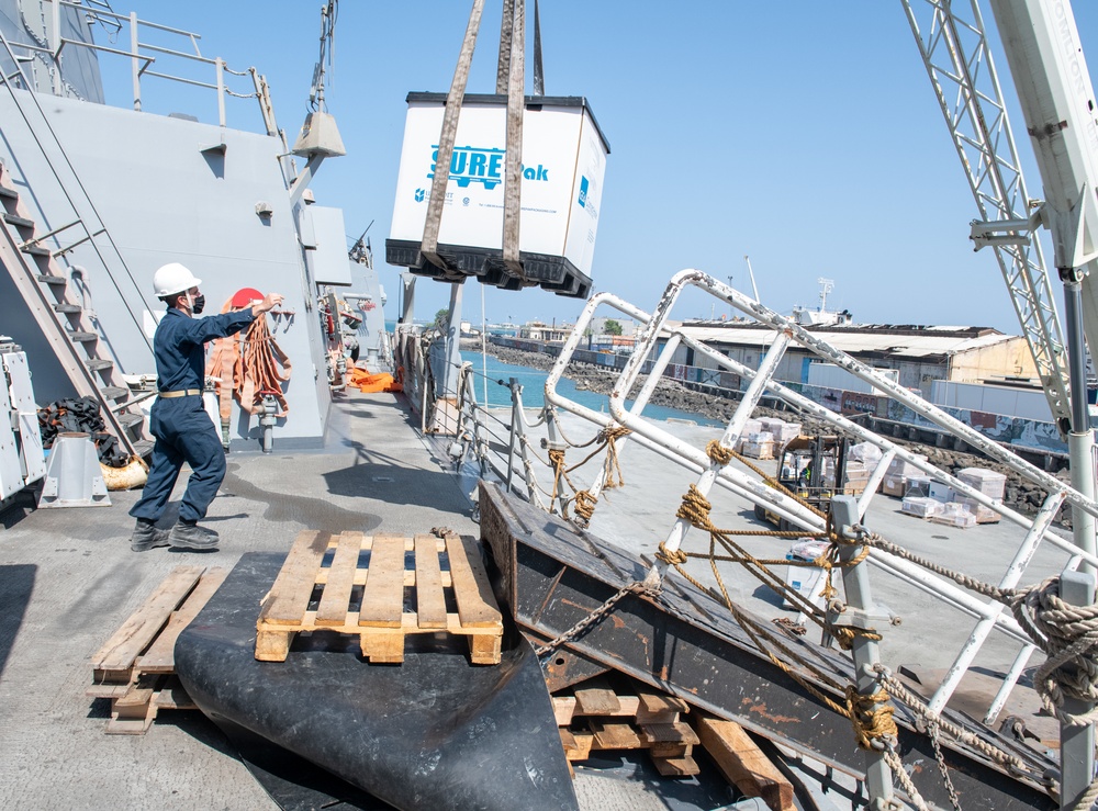 USS Michael Murphy visits Djibouti for a Logistics Visit Supported by Camp Lemonnier