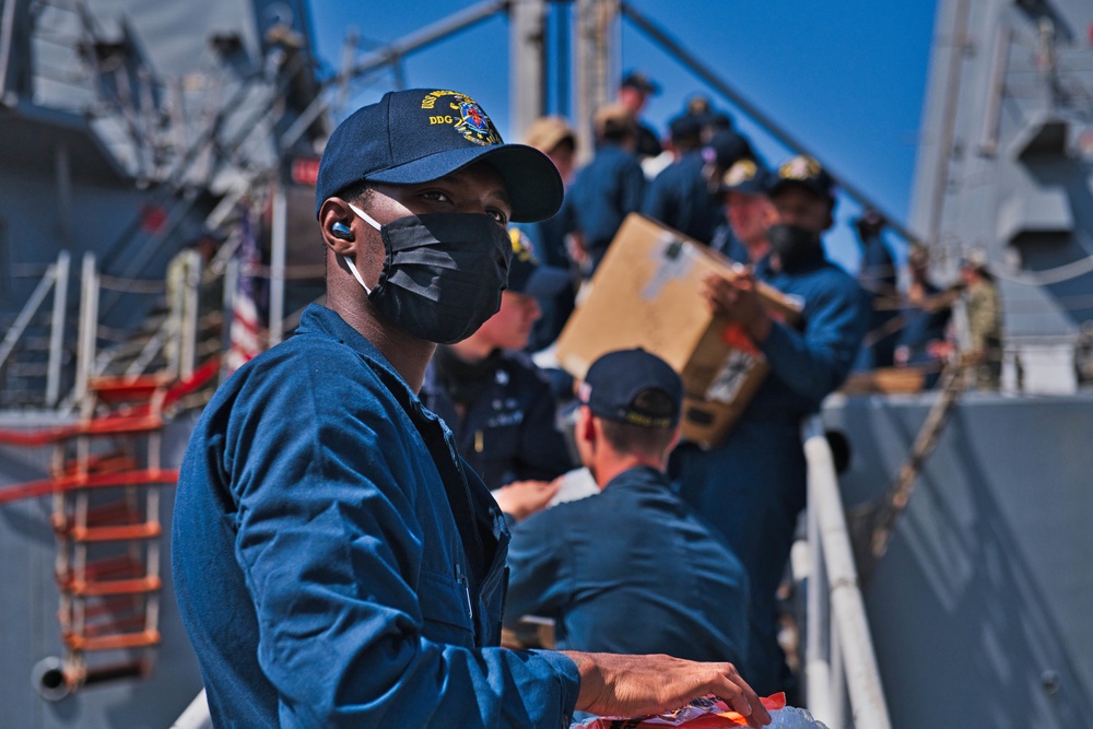 USS Michael Murphy visits Djibouti for a Logistics Visit Supported by Camp Lemonnier